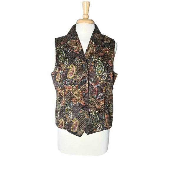 Vintage 80s ORVIS Paisley Printed Vest Size Medium - Picture 1 of 6